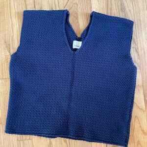 Babaa cotton vest top in navy